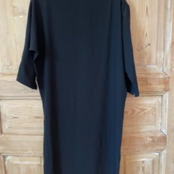 Maison Martin Margiela Silk Crepe Dolman Sleeve/Boat Neck Dress w/ Satin Stripe - Picture 8 of 12